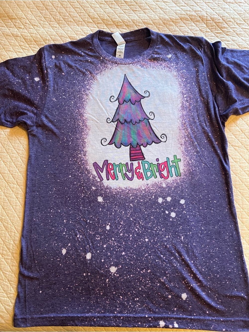 Tultex Purple 'Merry & Bright' Graphic Tee